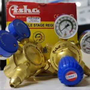 ASHA Single Stage Double Gauge Oxygen Regulator Heavy Duty With Nut Nipple & Top Key Get Best Offer Price 2550/.