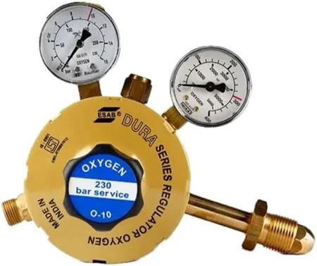 NDUSTRIAL PRODUCTS ESAB Double Stage Double Gauge Regulator DURA OXYGEN 0-10 Esab