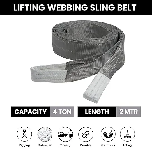 Lifting Belt Towing Vehicle For Lifting Heavy Weight Use for Handling materials in warehouses Polyeste Material Grey Color 4-Ton 1Meter Best Offer Price 550/. ₹600.00 Original price was: ₹600.00.₹550.00 - Image 5