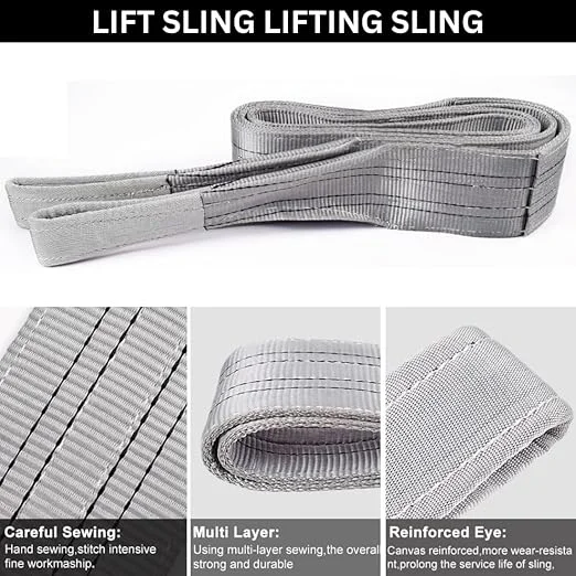 Lifting Belt Towing Vehicle For Lifting Heavy Weight Use for Handling materials in warehouses Polyeste Material Grey Color 4-Ton 1Meter Best Offer Price 550/. ₹600.00 Original price was: ₹600.00.₹550.00 - Image 4