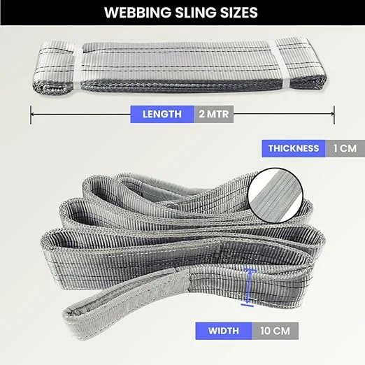 Lifting Belt Towing Vehicle For Lifting Heavy Weight Use for Handling materials in warehouses Polyeste Material Grey Color 4-Ton 1Meter Best Offer Price 550/. ₹600.00 Original price was: ₹600.00.₹550.00 - Image 3