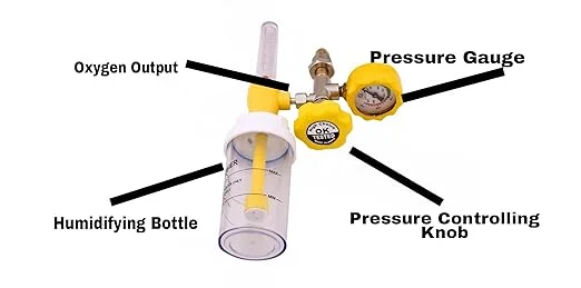 NAGDEVI Oxygen Flow Meter With Humidifier Bottle Flowmeter For Oxygen Cylinder Humidifier Bottle o2 Regulator Oxygen Flow Meter With Fine Adjustment Valve - Image 4