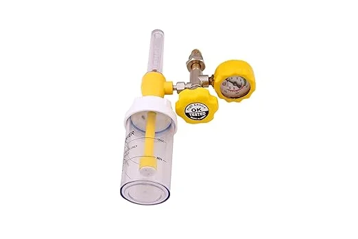 NAGDEVI Oxygen Flow Meter With Humidifier Bottle Flowmeter For Oxygen Cylinder Humidifier Bottle o2 Regulator Oxygen Flow Meter With Fine Adjustment Valve