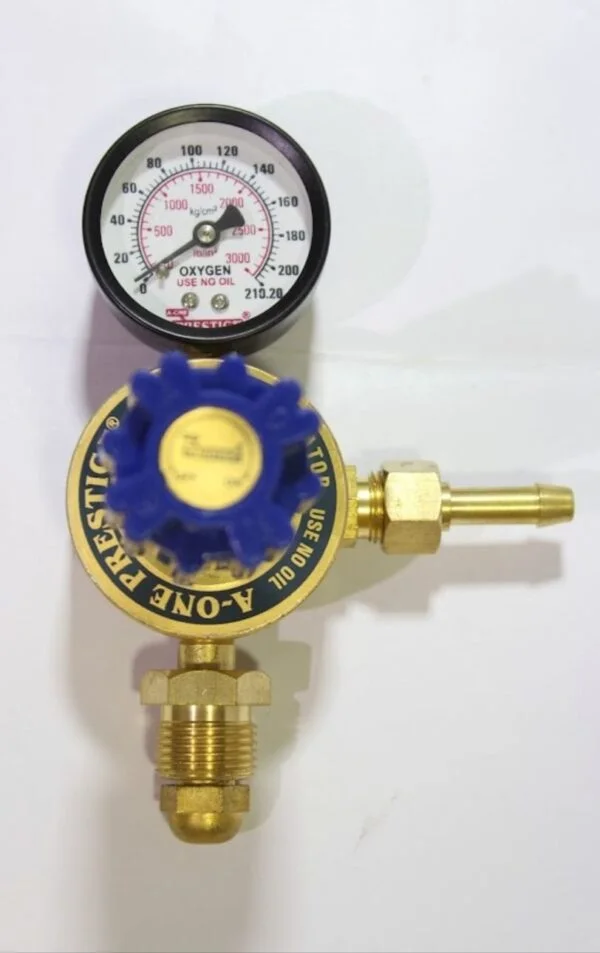 OXYGEN Single Stage Single Gauge Meter Gas Regulator A-One Prestige Brass Body Get Best Price Contact 9082404995