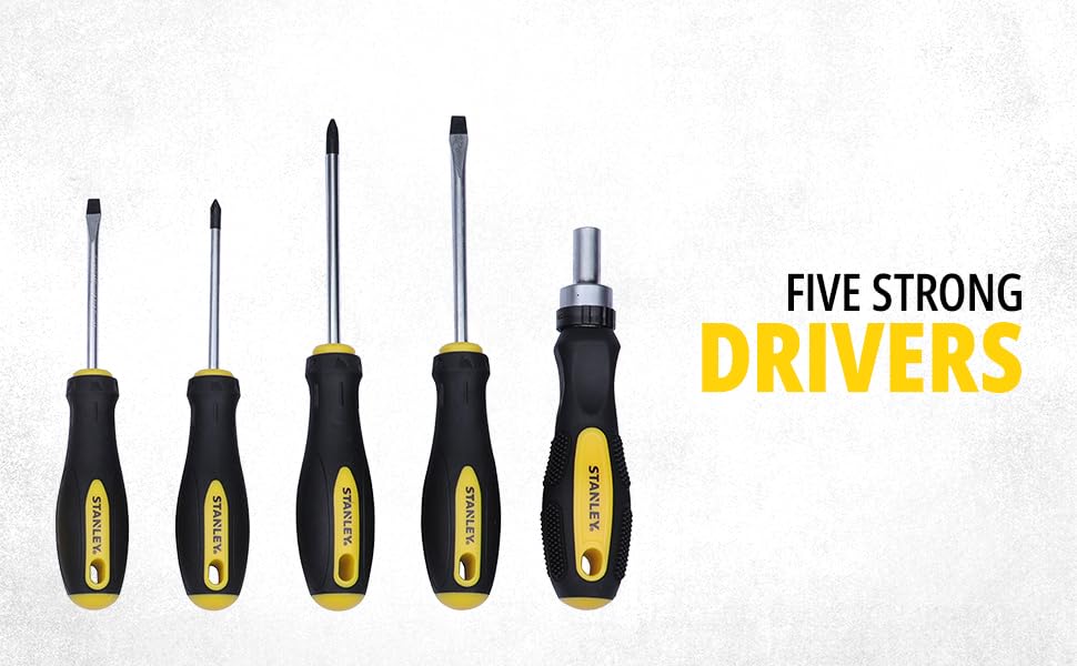 STANLEY STMT81243 110-Piece High Quality Multi-Toolkit containing Pliers Spanners Drivers Sockets Bits Wrenches & Ratchets for Home DIY & Professional Use 1-Year Warranty Yellow & Black Get Best Offer Price 8900/. - Image 2