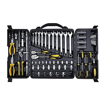 STANLEY STMT81243 110-Piece High Quality Multi-Toolkit containing Pliers Spanners Drivers Sockets Bits Wrenches & Ratchets for Home DIY & Professional Use 1-Year Warranty Yellow & Black Get Best Offer Price 8900/.