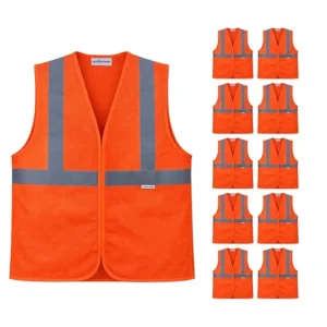 Safety Jacket for Men and Women Reflective Orange Color uniformer Premium High Visibility Ideal Unisex Safety Jacket for Civil Engineer Used in Airport Construction Traffic Price 290/.