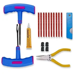 Tubeless Tyre Puncture Repair Kit with Rubberized Anti-Slip Hand Tools for Better Grip Cars and Bike Tubeless Tyre Repair Emergency Kit Get Best Offer Price 390/.