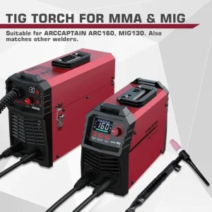 Welding Machine ARGON-TIG SUPER Quality Welding Gun WP-17V Argon TIG Torch with 13FT Red Air Hose and 10-25mm Connector Lift Tig Torch 150amp with 13FT Cable for ARCCAPTAIN ARC160 MIG130 MIG160 ARC165 Pro and MIG145 Get Best Offer Price 16000/.