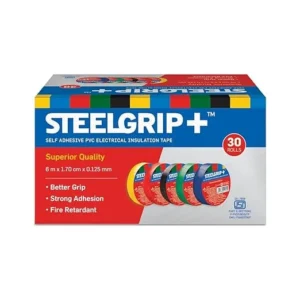 Wire Pvc Tape Steelgrip Electrical Insulation Tape Color Red/Black/Yellow/Green 6m-Pack of 30 Get Best Offer Price 280/.